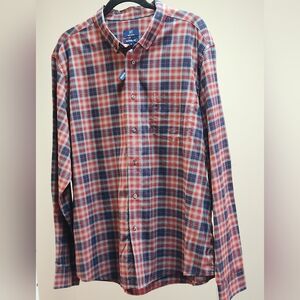 H&M Casual Red and Blue Plaid Shirt